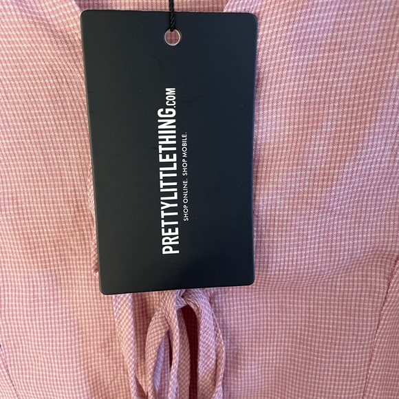 Prettylittlethings adorable pink and white small check size 8 - Picture 2 of 5